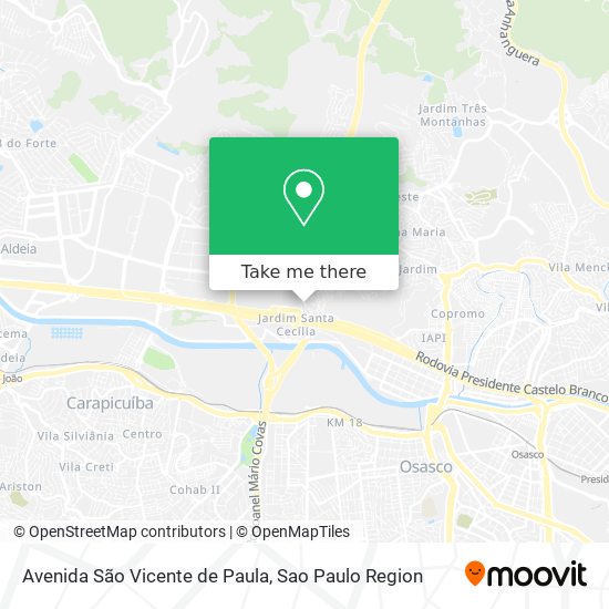 Mapa Avenida São Vicente de Paula