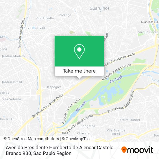 Mapa Avenida Presidente Humberto de Alencar Castelo Branco 930