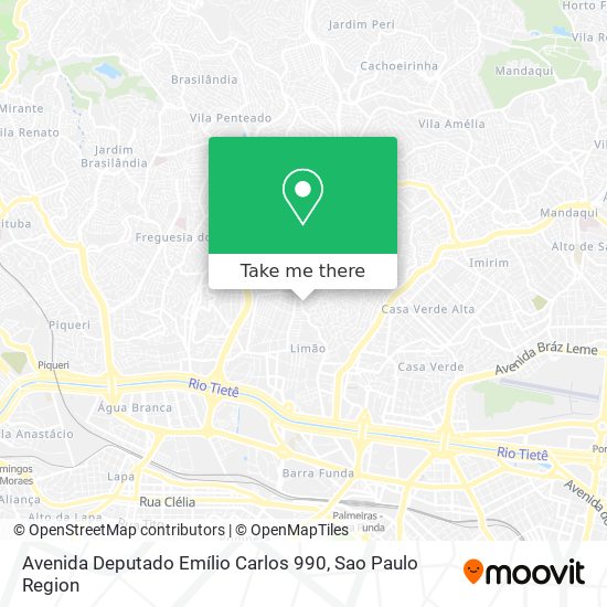 Mapa Avenida Deputado Emílio Carlos 990