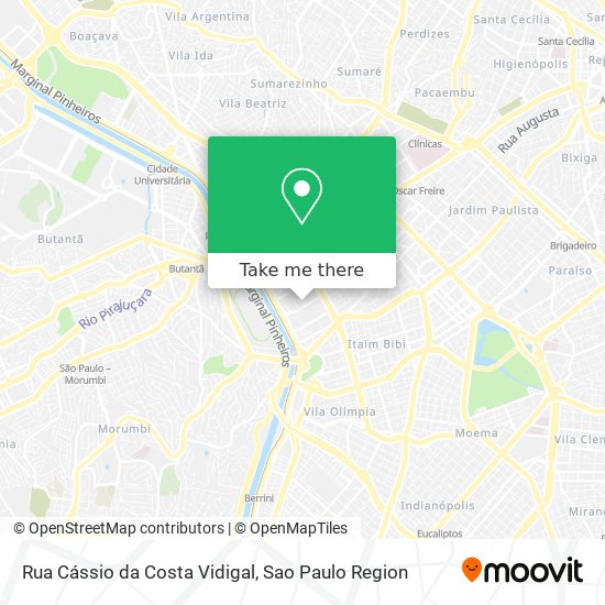Mapa Rua Cássio da Costa Vidigal