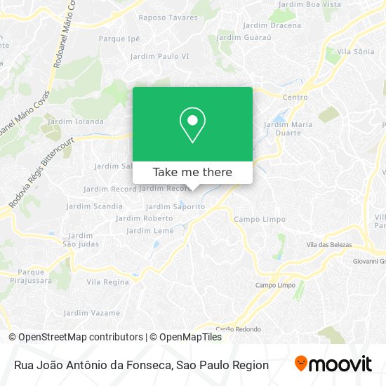Rua João Antônio da Fonseca map