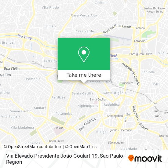 Mapa Via Elevado Presidente João Goulart 19
