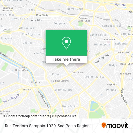 Mapa Rua Teodoro Sampaio 1020
