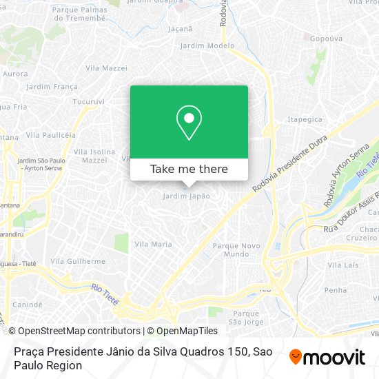 Mapa Praça Presidente Jânio da Silva Quadros 150