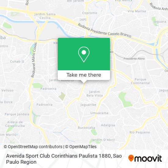 Mapa Avenida Sport Club Corinthians Paulista 1880