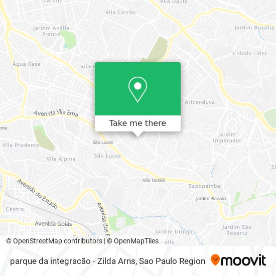 Mapa parque da integracão - Zilda Arns