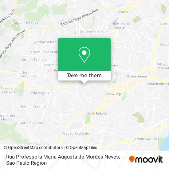 Mapa Rua Professora Maria Augusta de Morães Neves