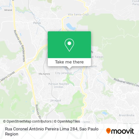 Mapa Rua Coronel Antônio Pereira Lima 284