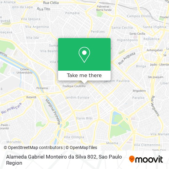 Alameda Gabriel Monteiro da Silva 802 map