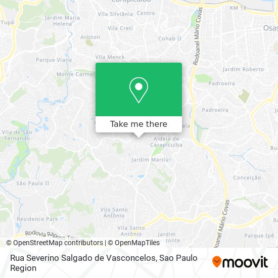 Mapa Rua Severino Salgado de Vasconcelos