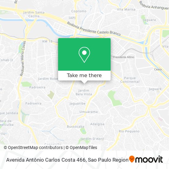Mapa Avenida Antônio Carlos Costa 466