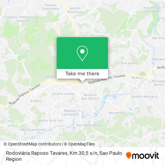 Mapa Rodoviária Raposo Tavares, Km 30,5 s / n