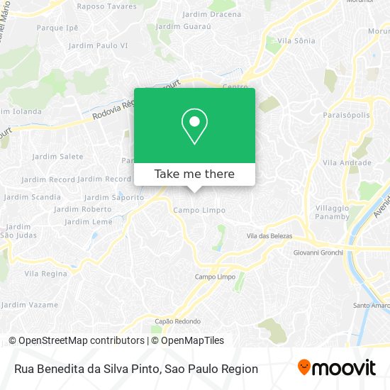 Mapa Rua Benedita da Silva Pinto