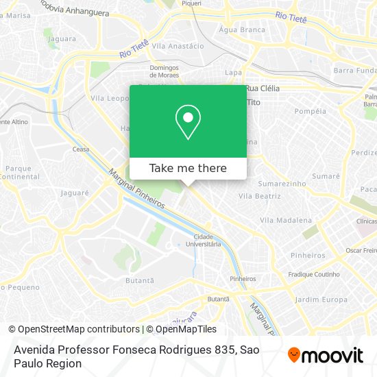 Mapa Avenida Professor Fonseca Rodrigues 835