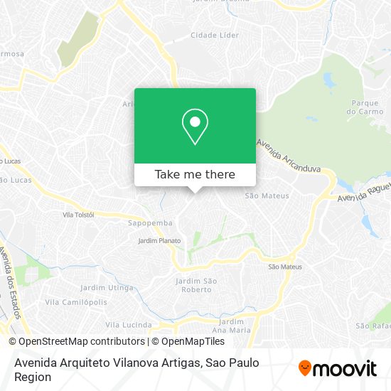 Mapa Avenida Arquiteto Vilanova Artigas