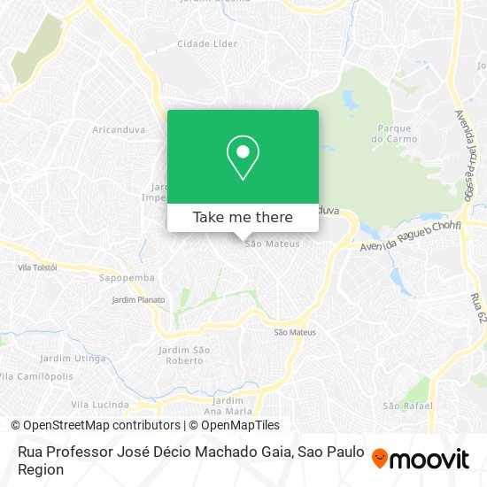 Mapa Rua Professor José Décio Machado Gaia