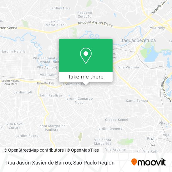 Mapa Rua Jason Xavier de Barros