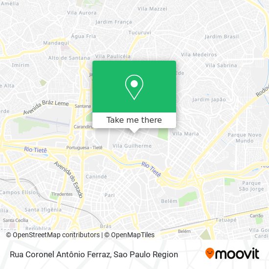 Mapa Rua Coronel Antônio Ferraz