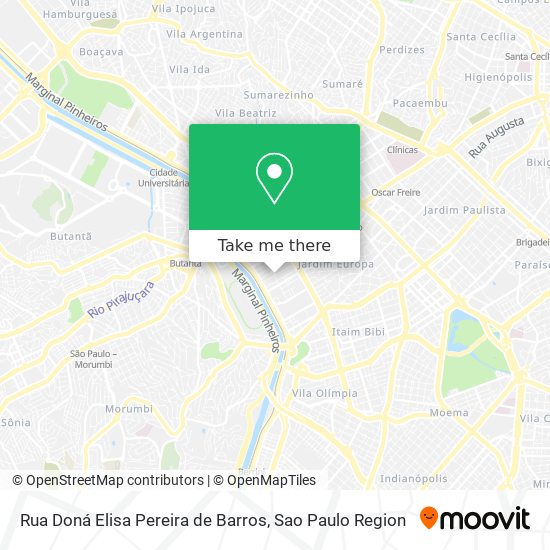 Mapa Rua Doná Elisa Pereira de Barros