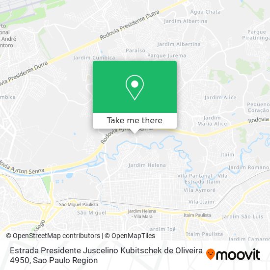 Estrada Presidente Juscelino Kubitschek de Oliveira 4950 map