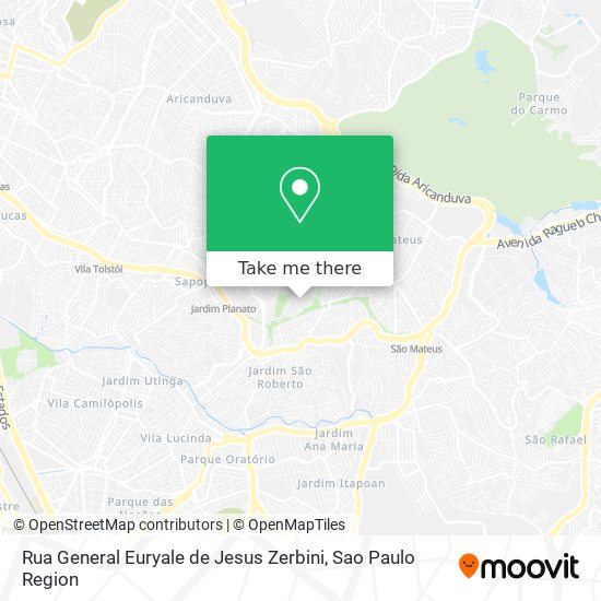 Mapa Rua General Euryale de Jesus Zerbini