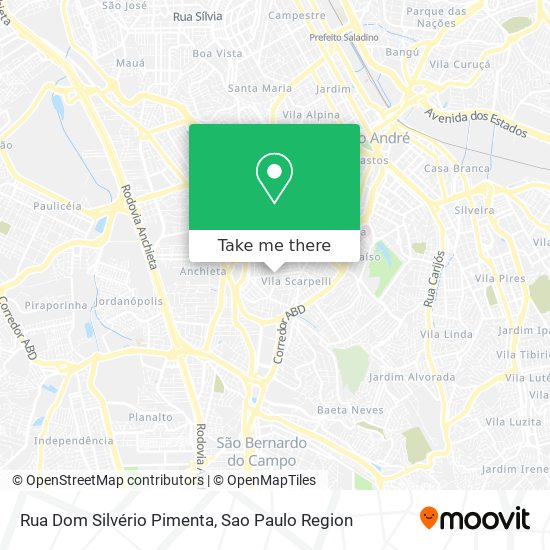 Mapa Rua Dom Silvério Pimenta