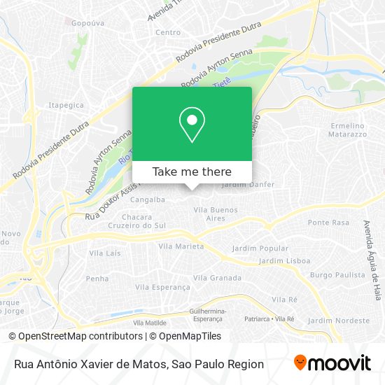 Rua Antônio Xavier de Matos map