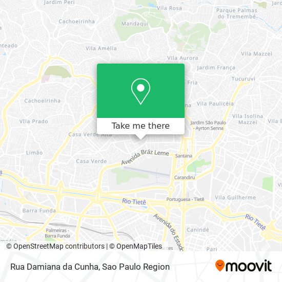 Mapa Rua Damiana da Cunha