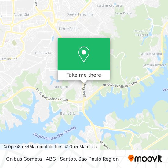 Mapa Onibus Cometa -	ABC -	Santos