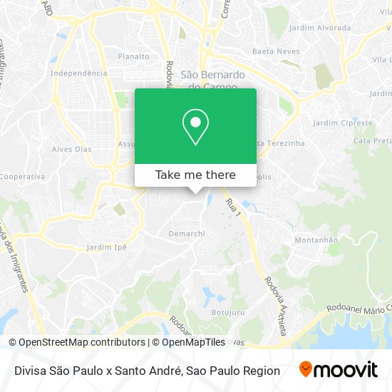 Divisa São Paulo x Santo André map