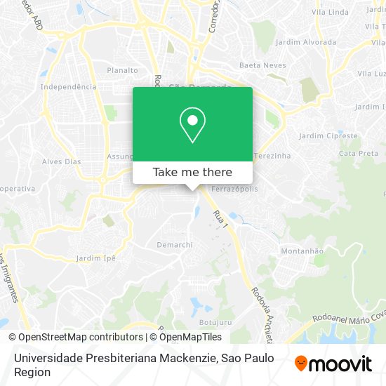 Mapa Universidade Presbiteriana Mackenzie