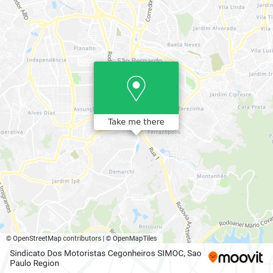 Sindicato Dos Motoristas Cegonheiros SIMOC map