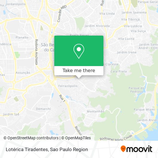 Lotérica Tiradentes map