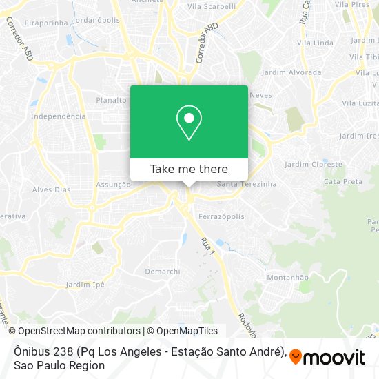 Ônibus 238 (Pq Los Angeles - Estação Santo André) map