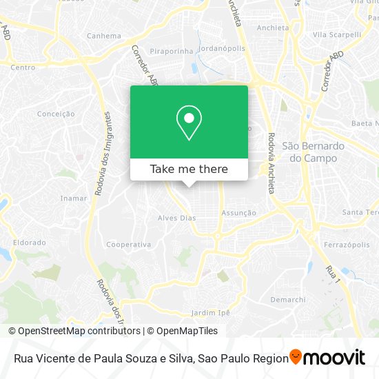 Mapa Rua Vicente de Paula Souza e Silva