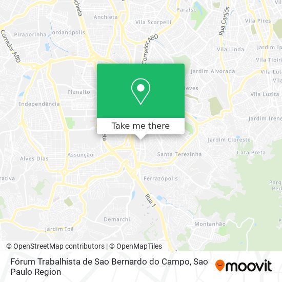Fórum Trabalhista de Sao Bernardo do Campo map
