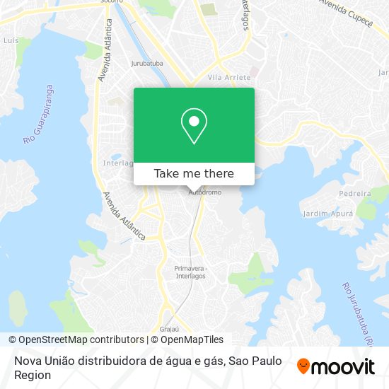 Nova União distribuidora de água e gás map