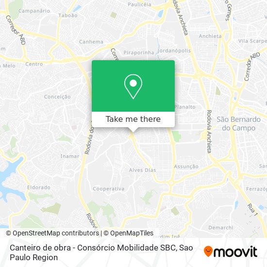 Canteiro de obra - Consórcio Mobilidade SBC map