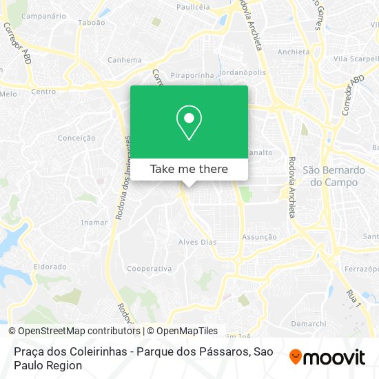 Praça dos Coleirinhas - Parque dos Pássaros map