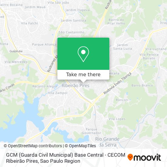 GCM (Guarda Civil Municipal) Base Central - CECOM Ribeirão Pires map