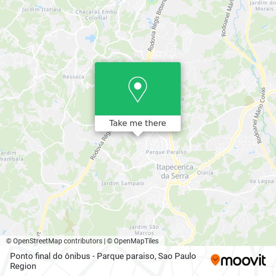 Ponto final do ônibus - Parque paraiso map