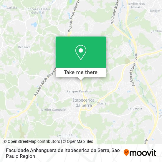 Mapa Faculdade Anhanguera de Itapecerica da Serra