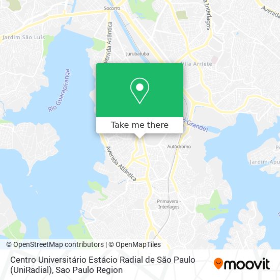 Mapa Centro Universitário Estácio Radial de São Paulo (UniRadial)