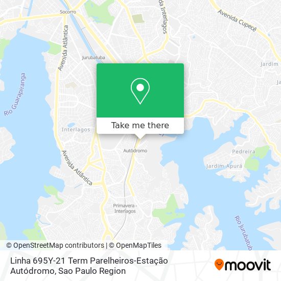 Linha 695Y-21 Term Parelheiros-Estação Autódromo map