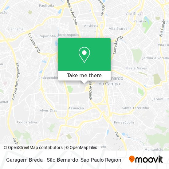 Mapa Garagem Breda - São Bernardo