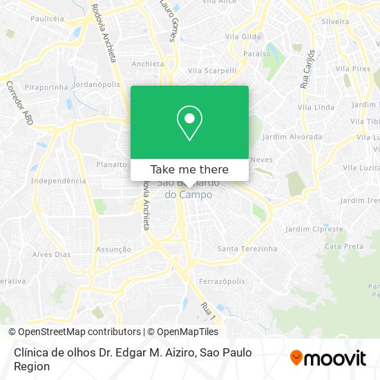 Clínica de olhos Dr. Edgar M. Aiziro map