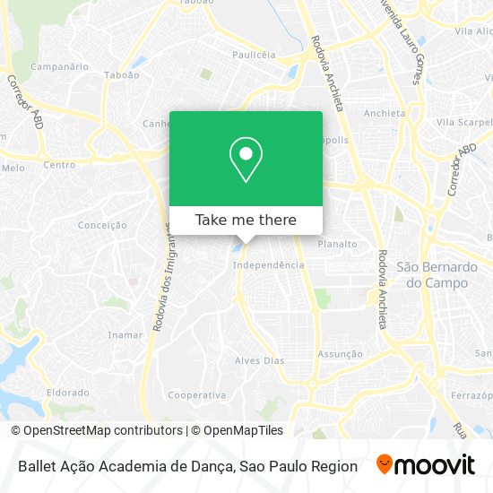 Mapa Ballet Ação Academia de Dança