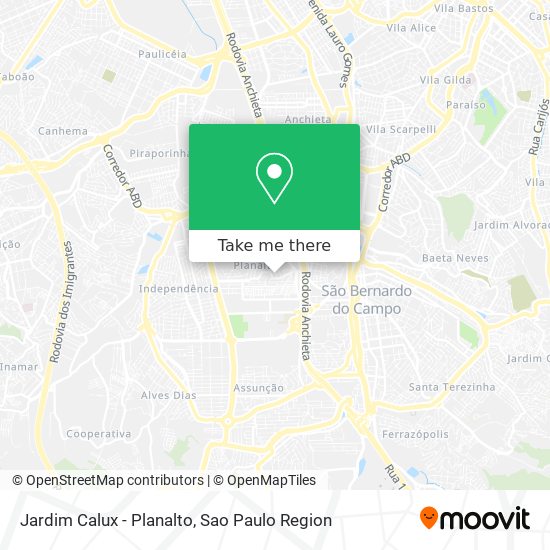 Mapa Jardim Calux - Planalto