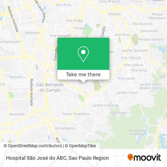 Mapa Hospital São José do ABC