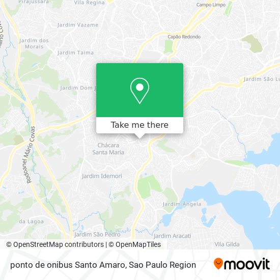 Mapa ponto de onibus Santo Amaro